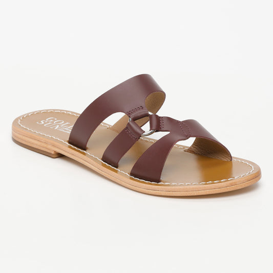 IRPIN sandales en cuir burgundy