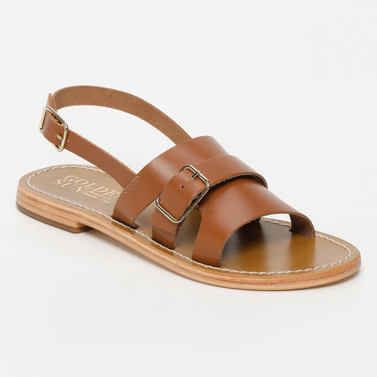 VAKULOVE sandales en cuir camel