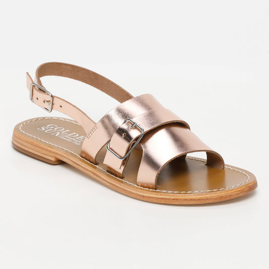 VAKULOVE sandales en cuir rosegold