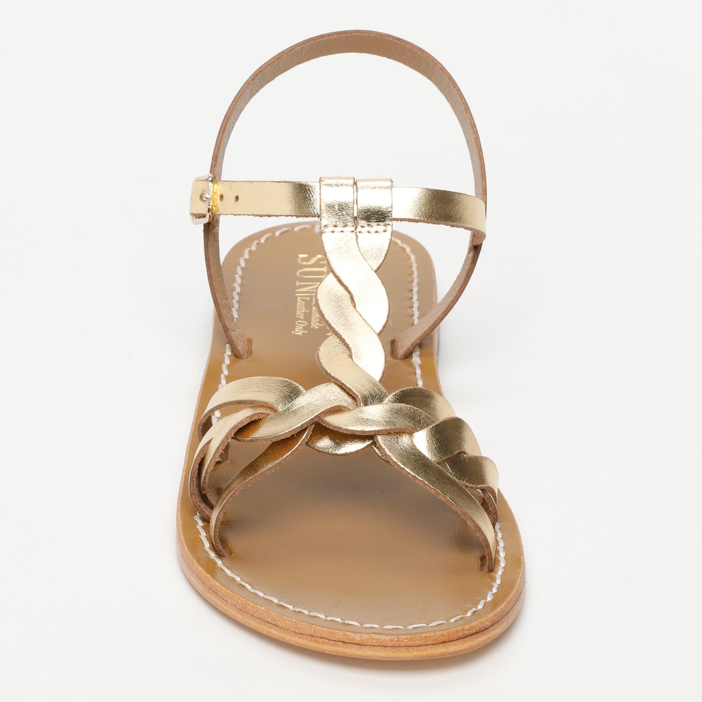 KYSELI sandales en cuir dark gold