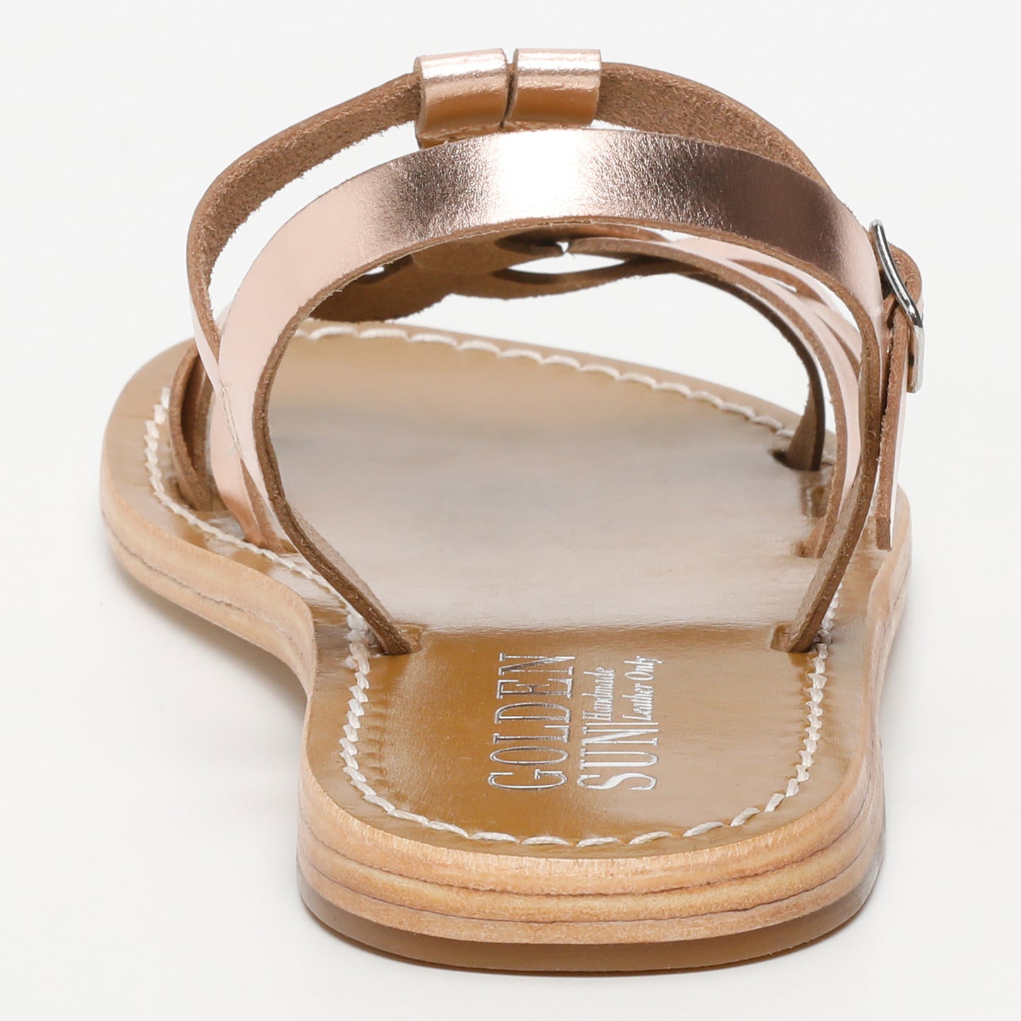 KYSELI sandales en cuir rosegold