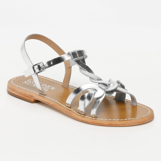 KYSELI sandales en cuir silver