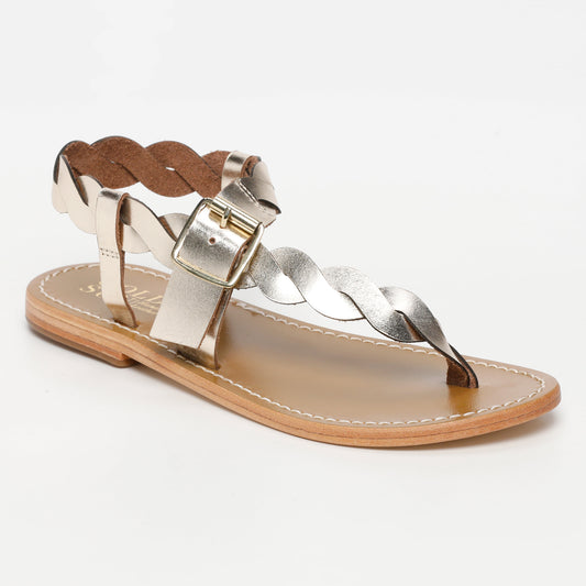 ARYNA sandales en cuir gold