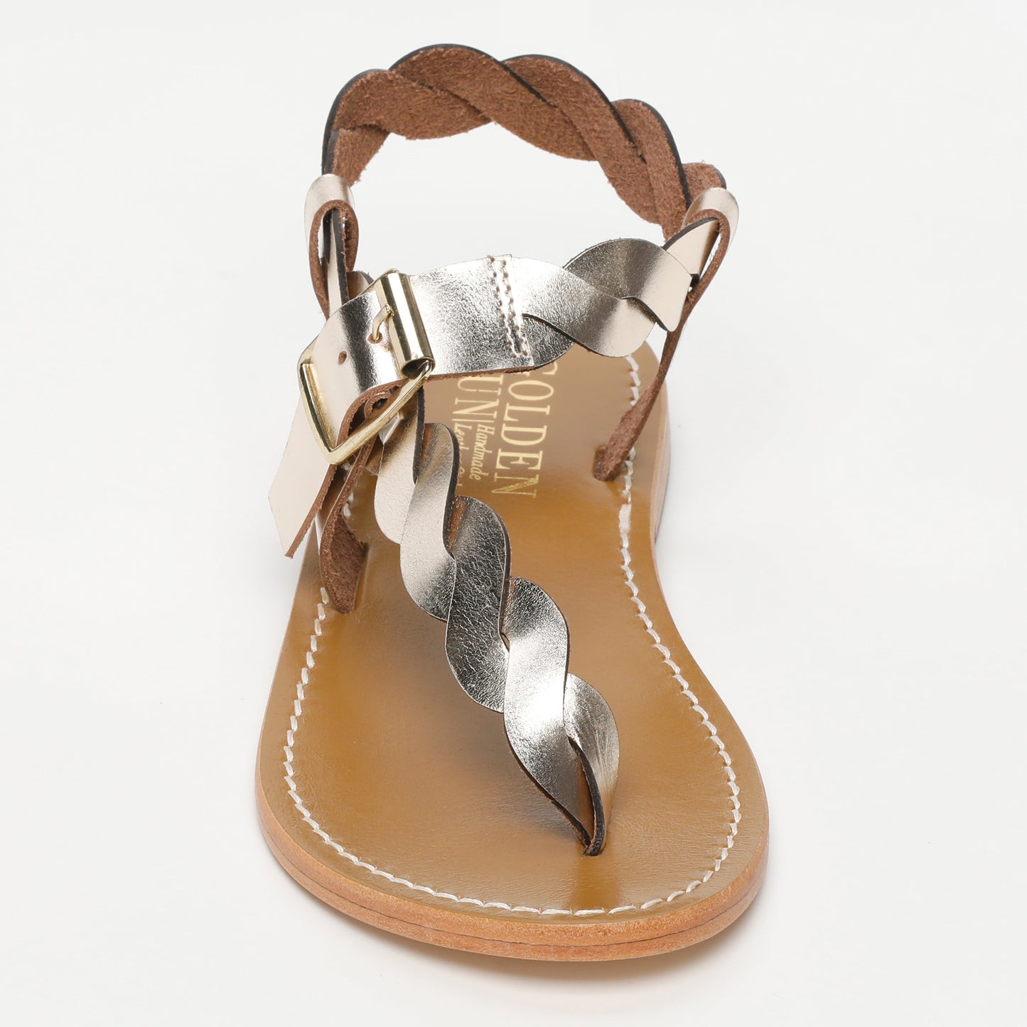 ARYNA sandales en cuir gold