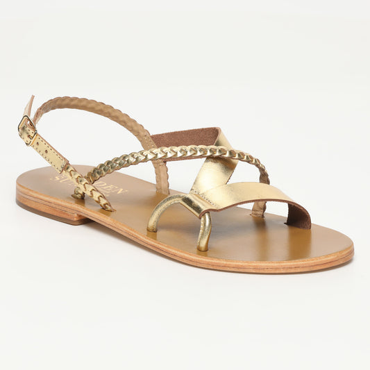 JELENA sandales en cuir dark gold