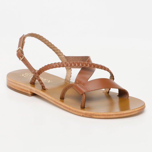 JELENA sandales en cuir camel