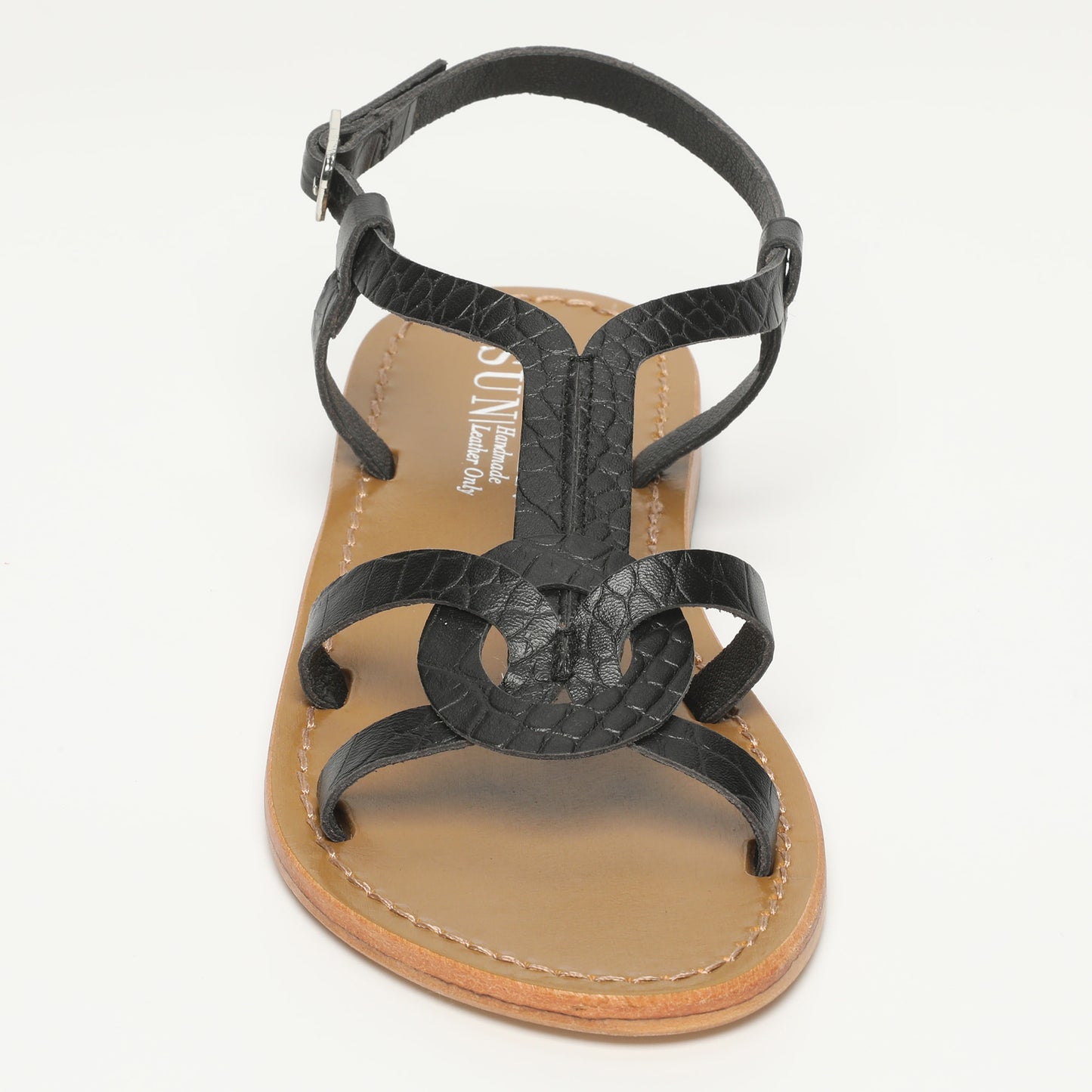 PISKY sandales en cuir black croco