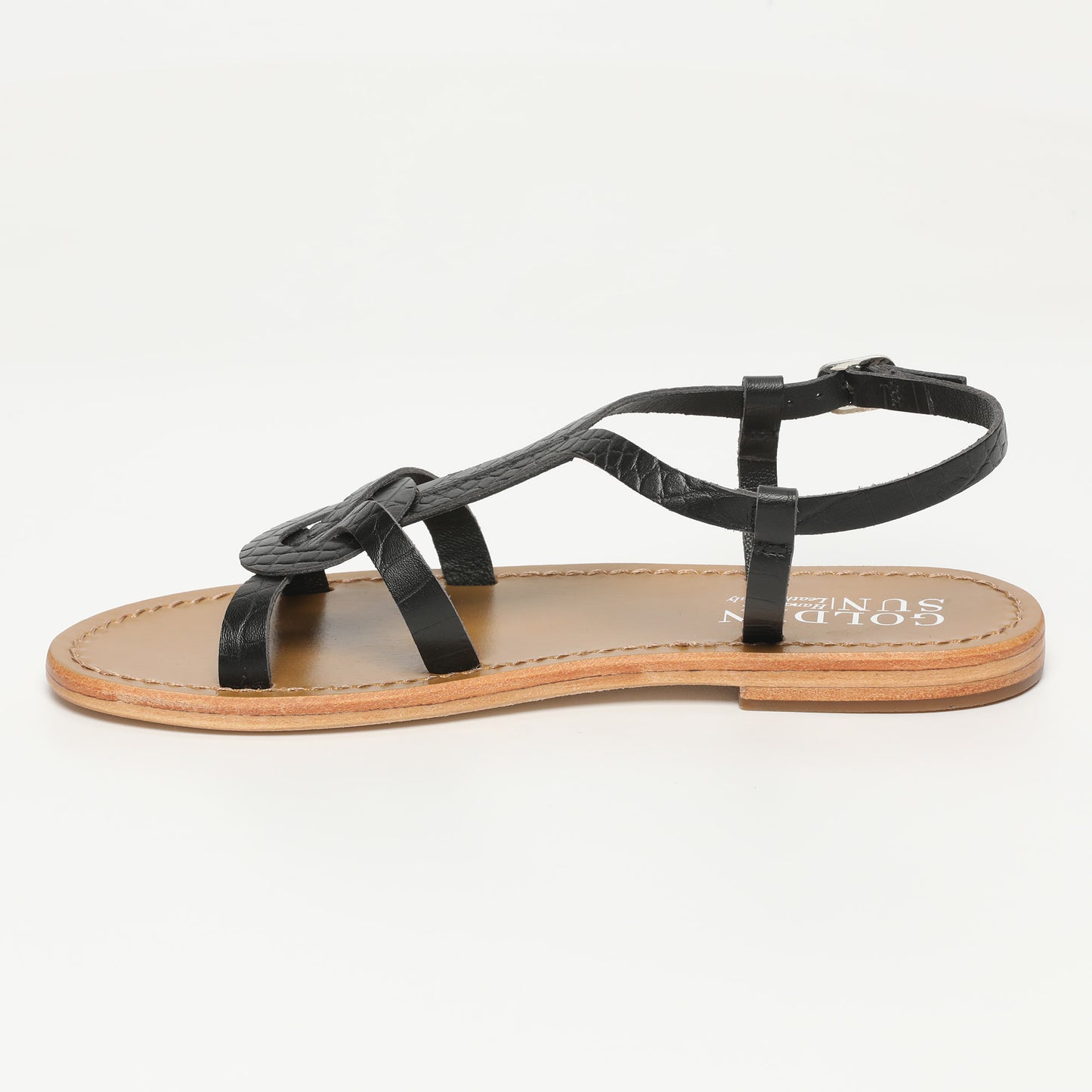 PISKY sandales en cuir black croco