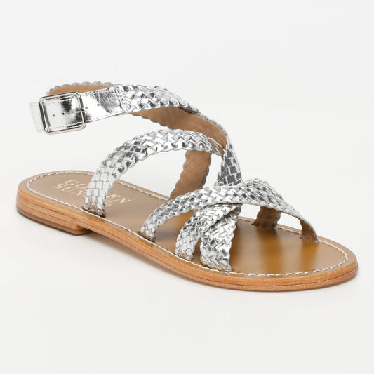 ELVIRA sandales en cuir silver
