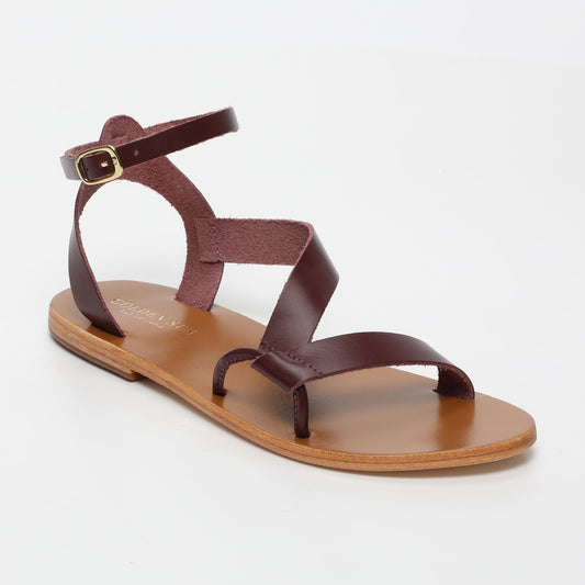 HANA sandales en cuir burgundy