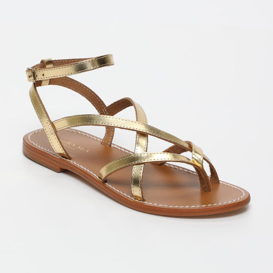 ISLA sandales en cuir dark gold