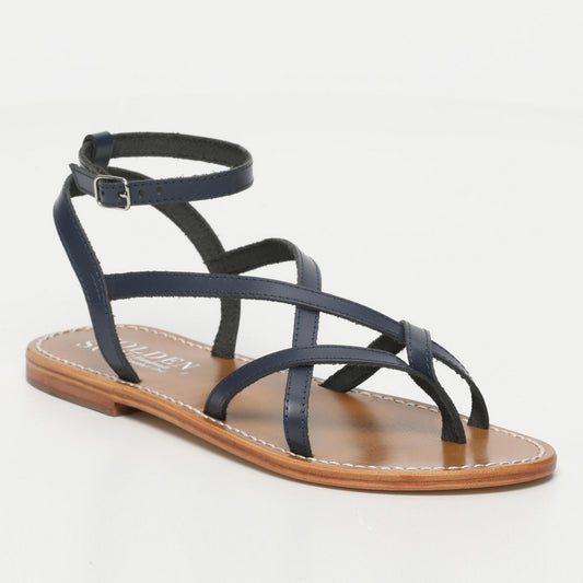 ISLA sandales en cuir navy