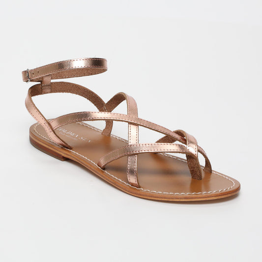 ISLA sandales en cuir rosegold
