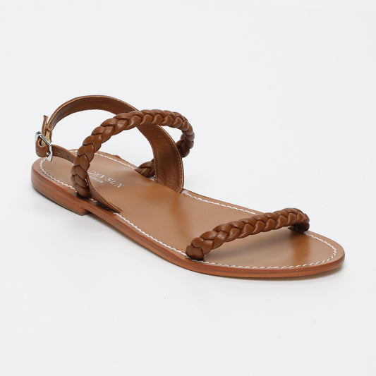 IVY sandales en cuir camel