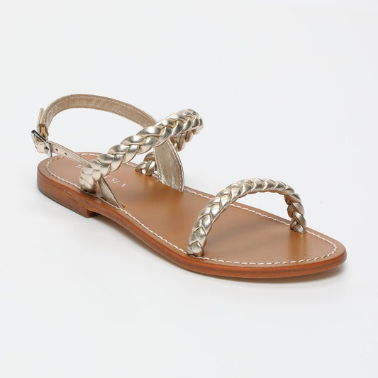 IVY sandales en cuir gold