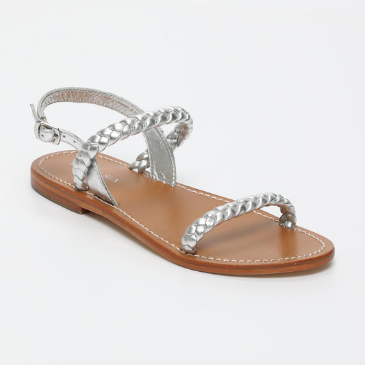 IVY sandales en cuir silver
