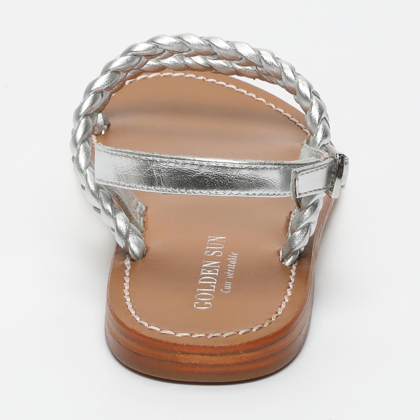 IVY sandales en cuir silver