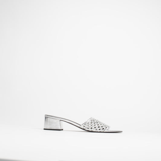 KEWANEE sandales en cuir silver