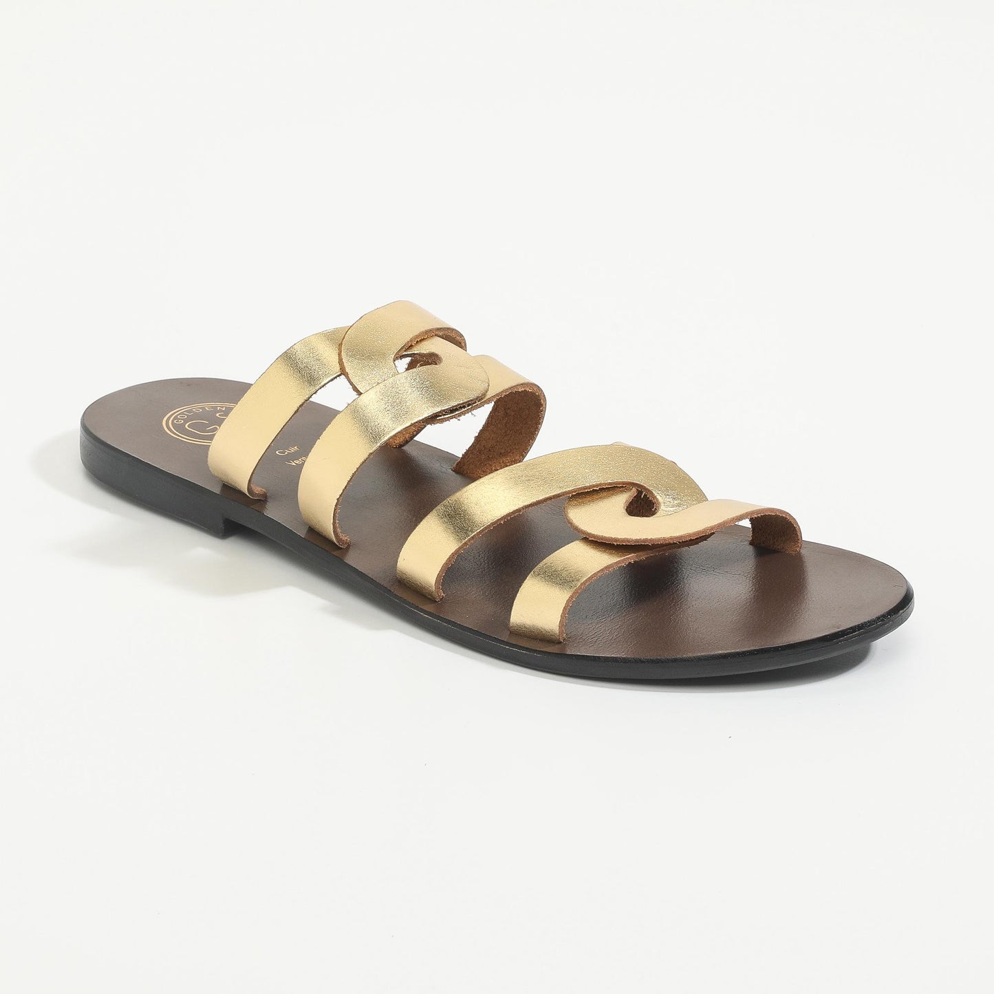 KIMBRA sandales en cuir dark gold