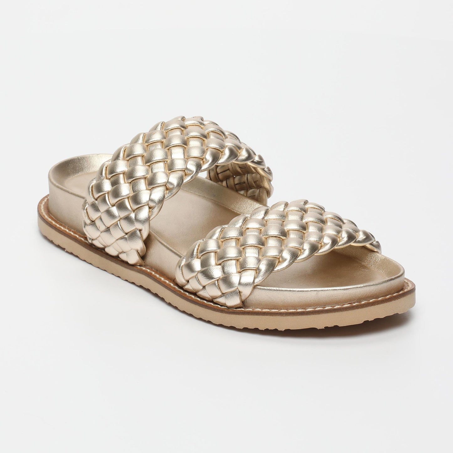 KINSLEY sandales en cuir platinium