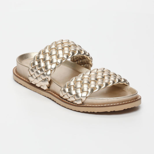 KINSLEY sandales en cuir platinium