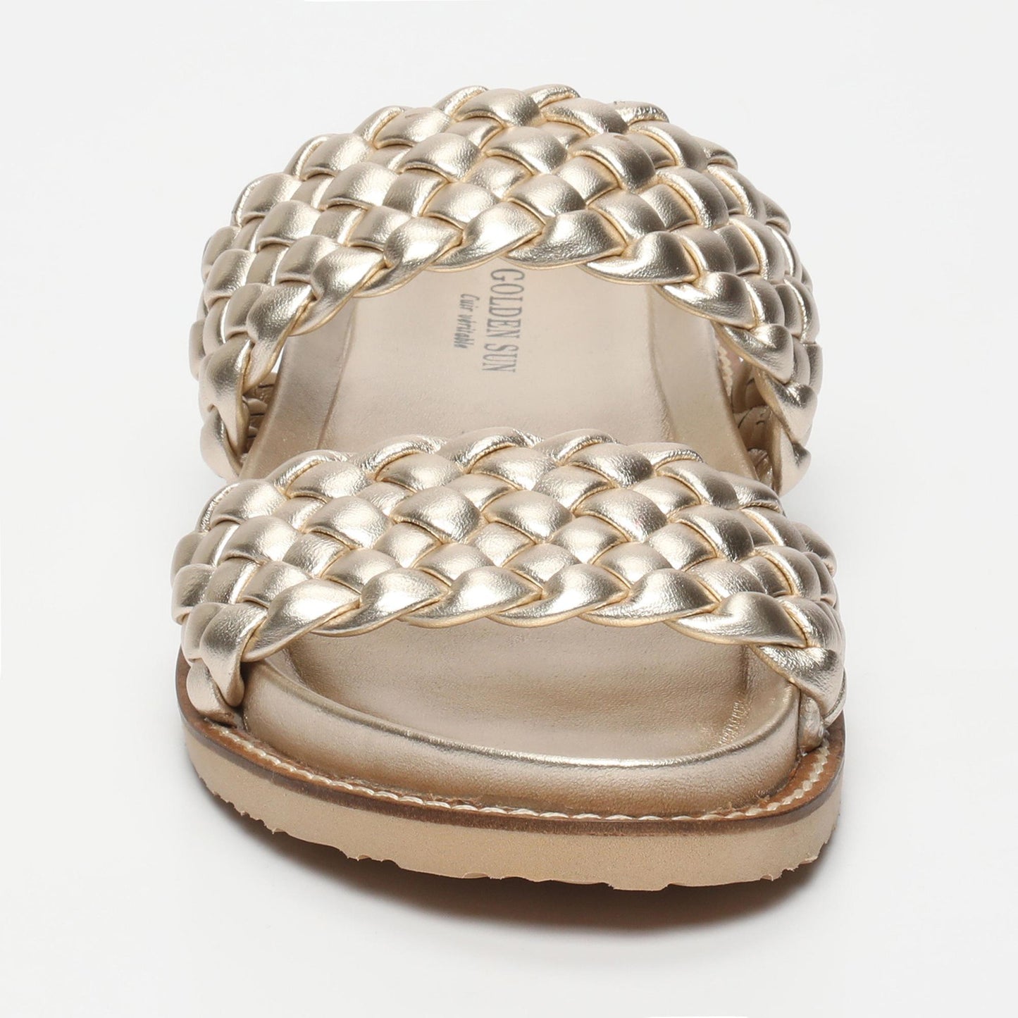 KINSLEY sandales en cuir platinium