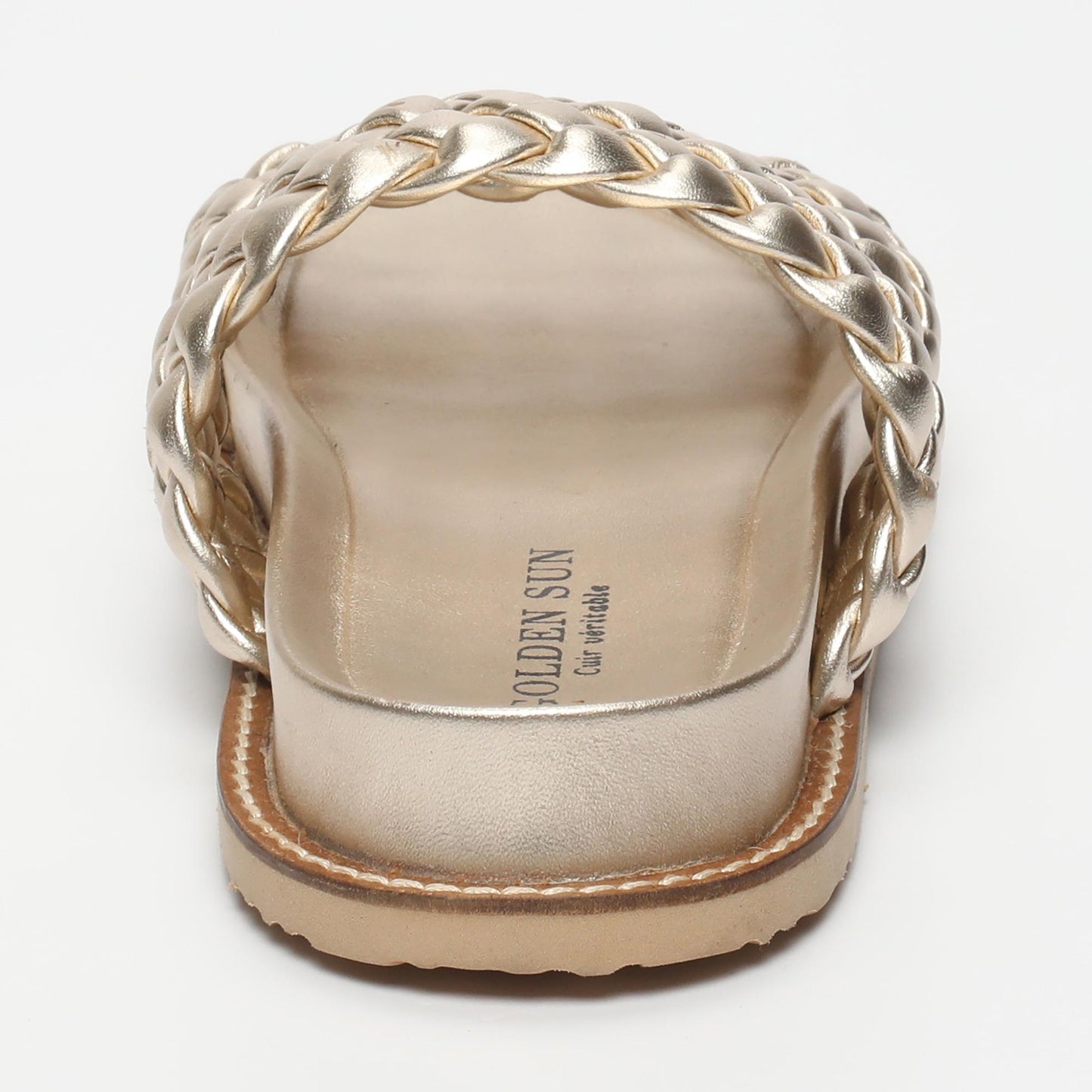 KINSLEY sandales en cuir platinium