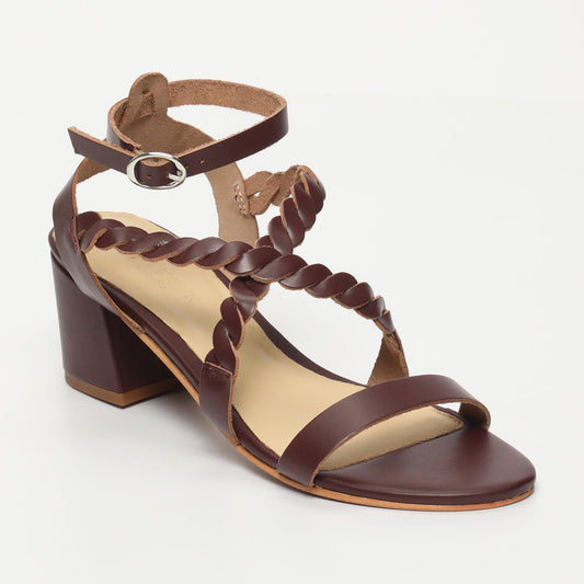 KINTA sandales en cuir burgundy