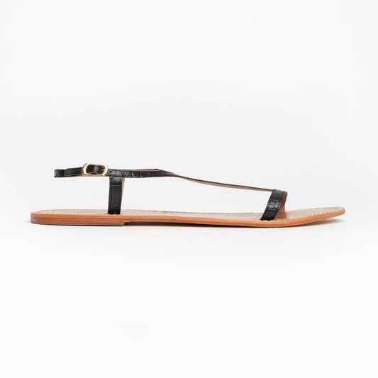 KIRBY sandales en cuir black croco