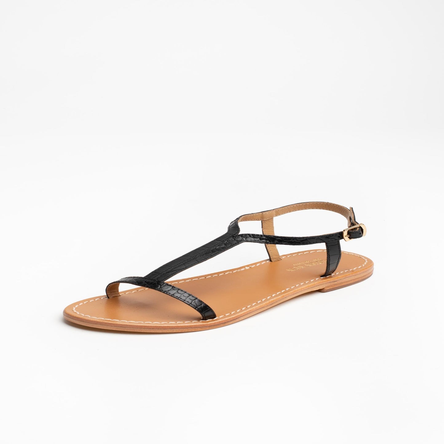 KIRBY sandales en cuir black croco