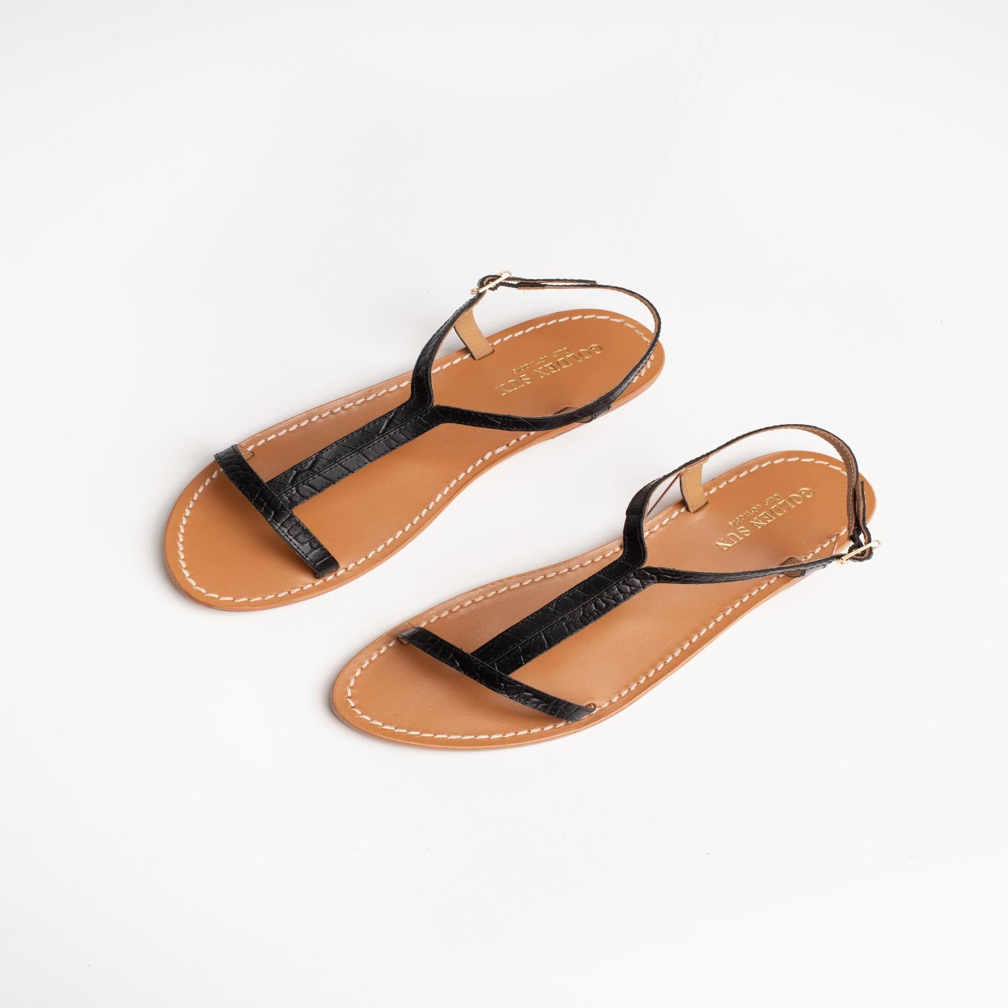 KIRBY sandales en cuir black croco