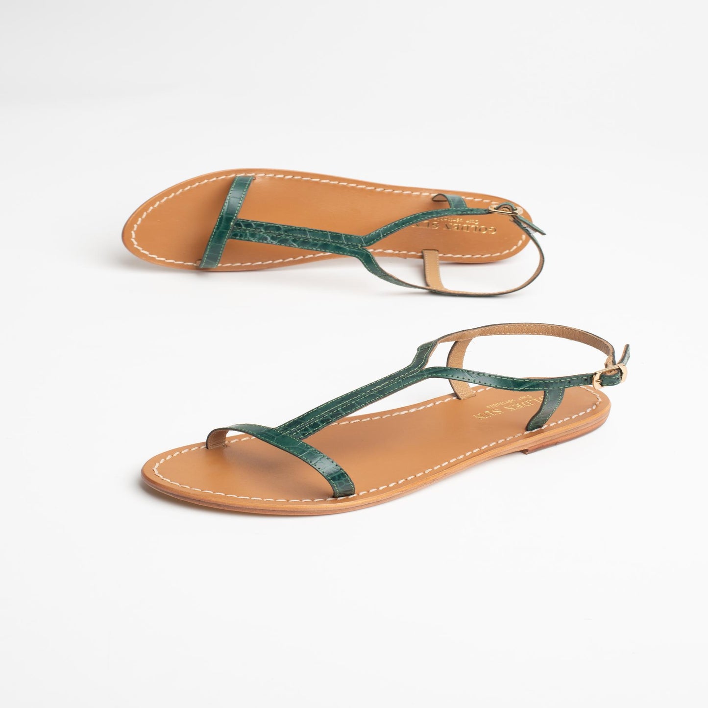 KIRBY sandales en cuir green croco