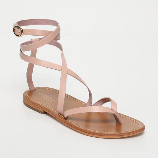 LAN sandales en cuir pink