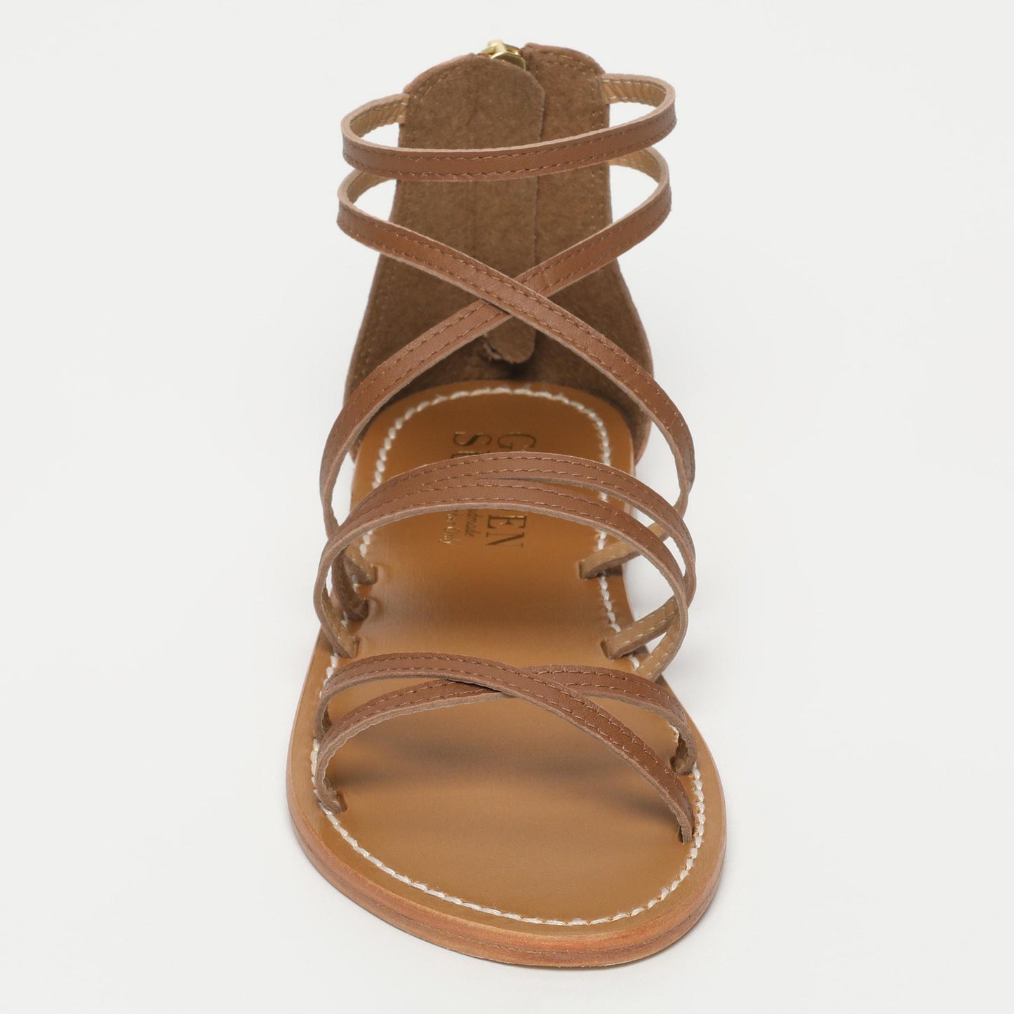 LAUREL sandales en cuir camel