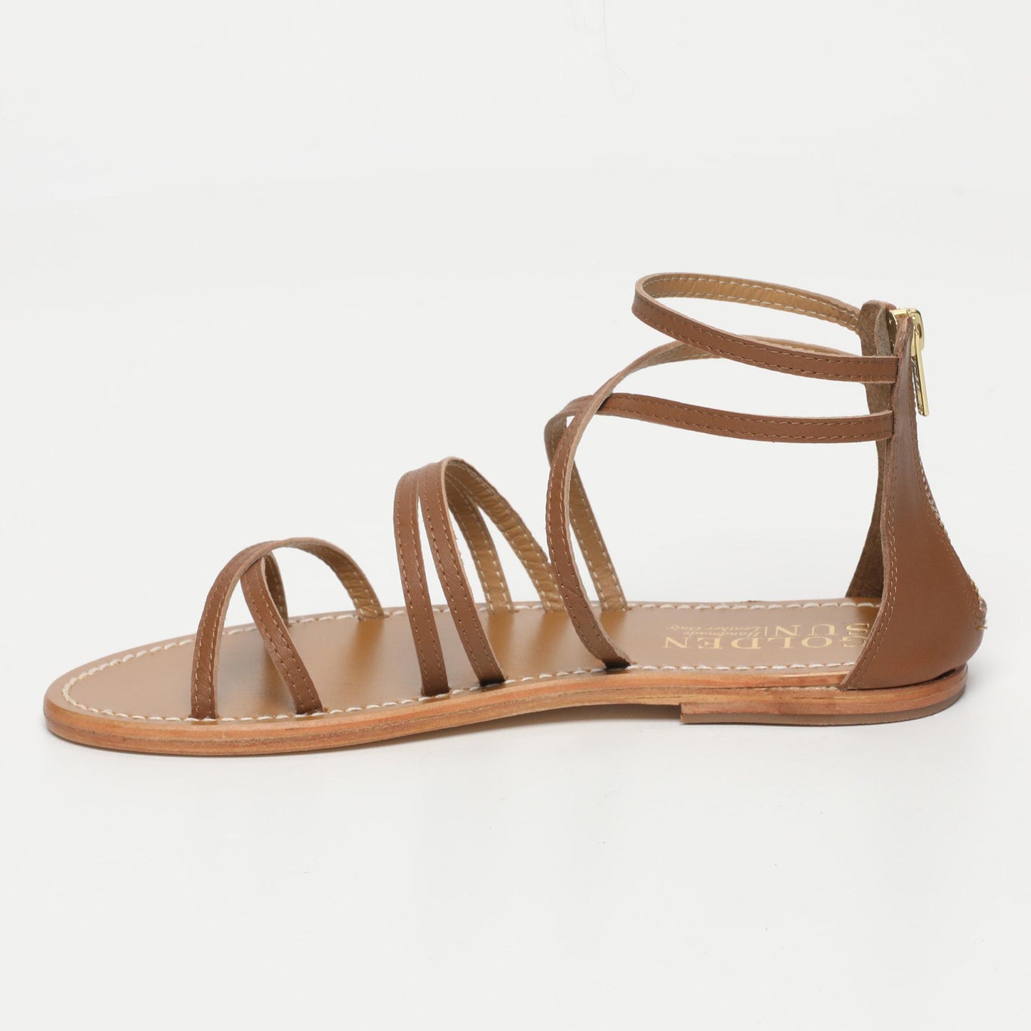 LAUREL sandales en cuir camel