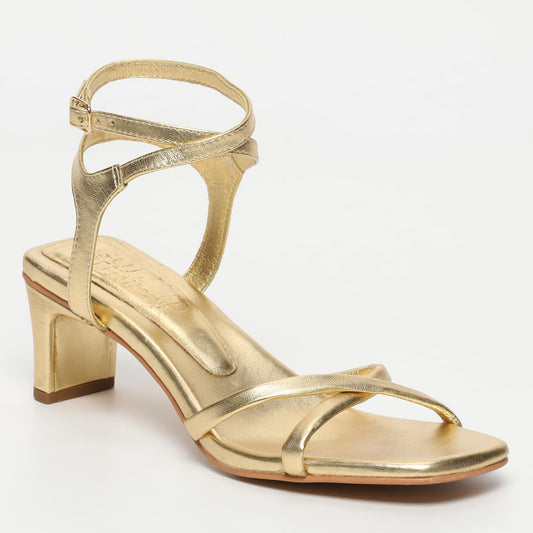 LEIKA sandales en cuir dark gold