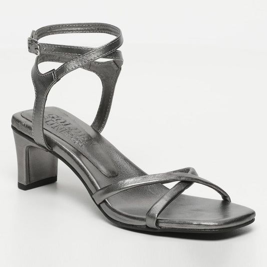 LEIKA sandales en cuir pewter