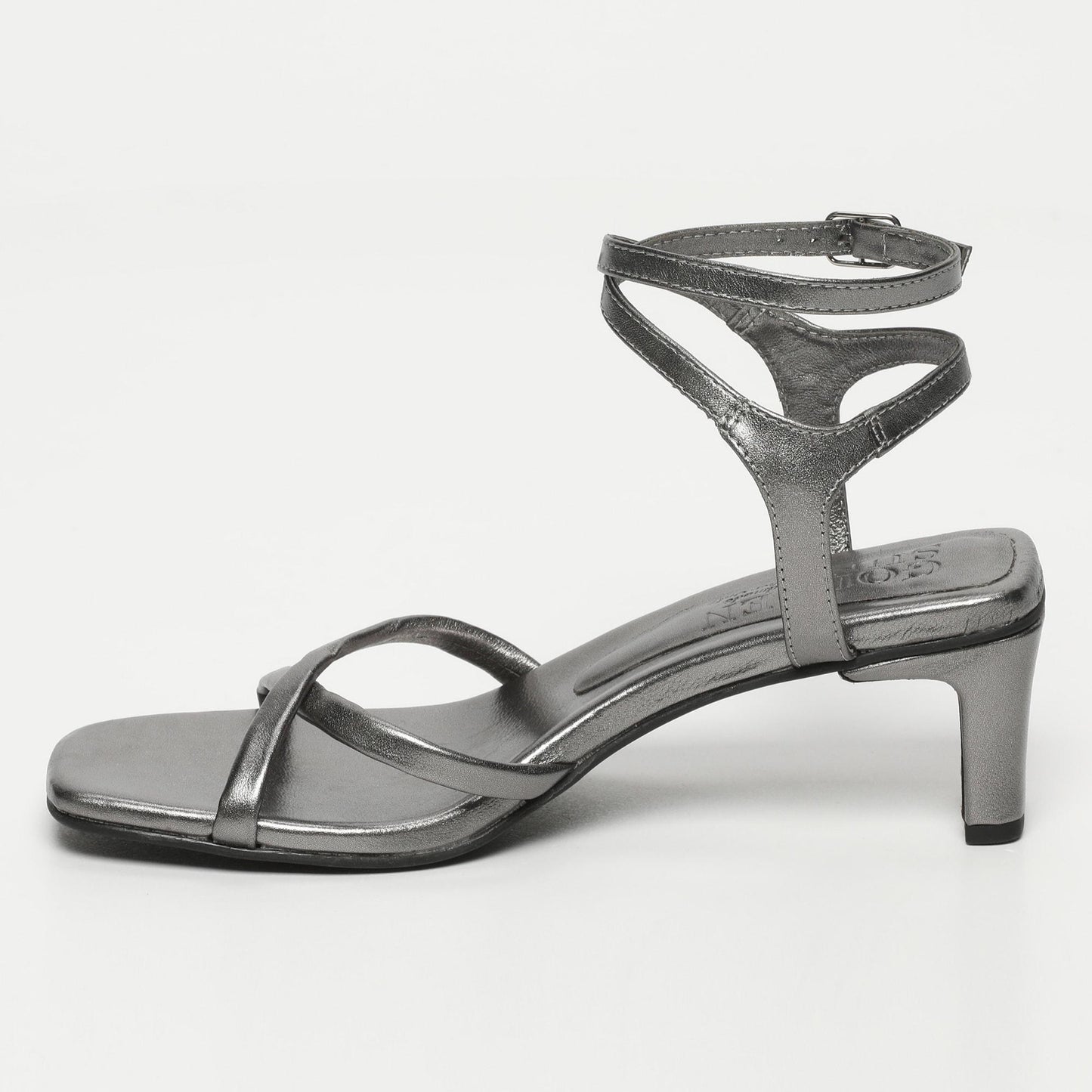LEIKA sandales en cuir pewter