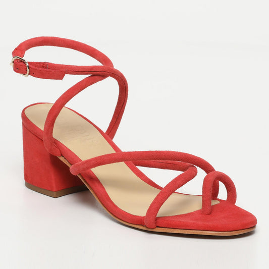 LIA sandales en cuir strawberry