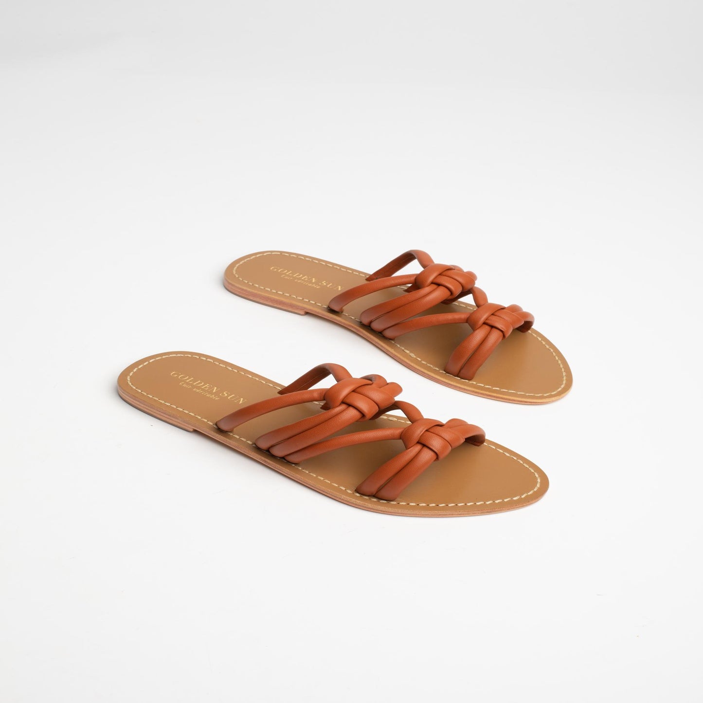 LILLY sandales en cuir camel