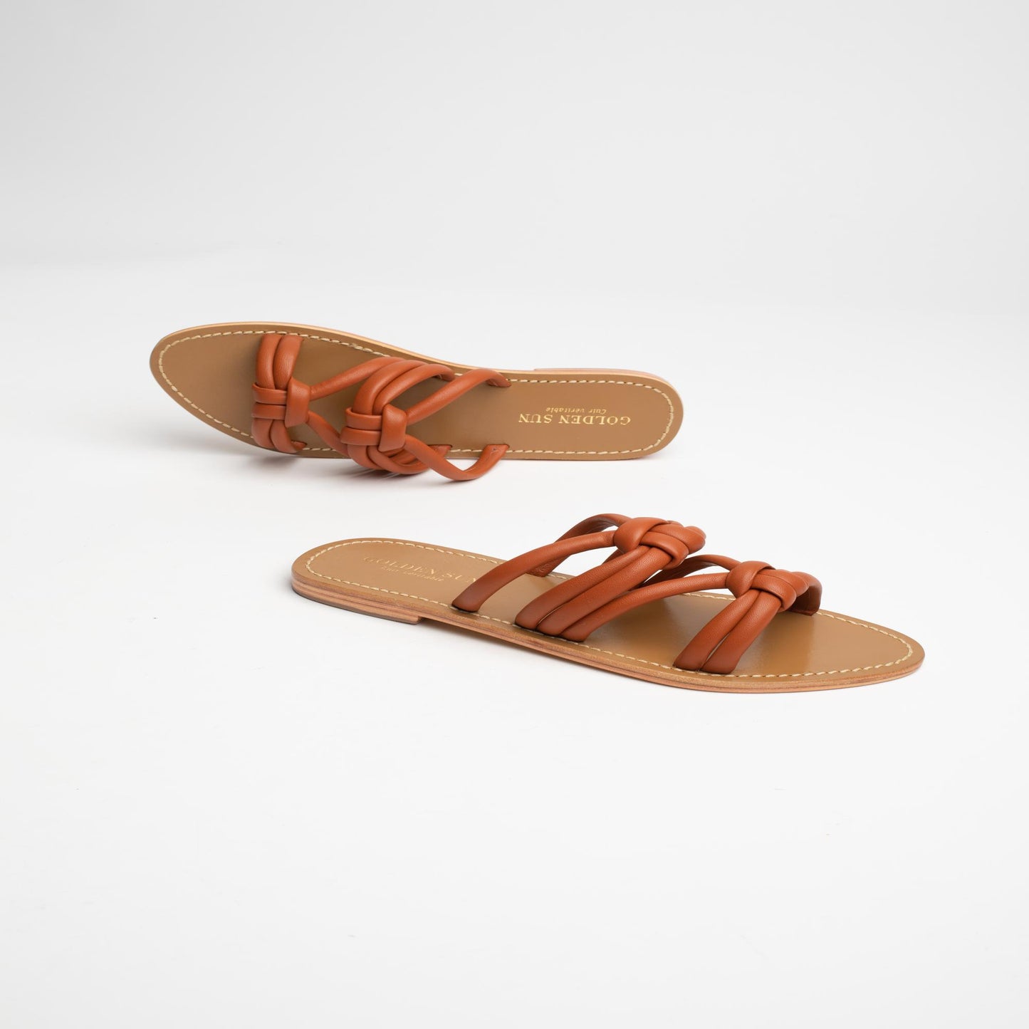 LILLY sandales en cuir camel