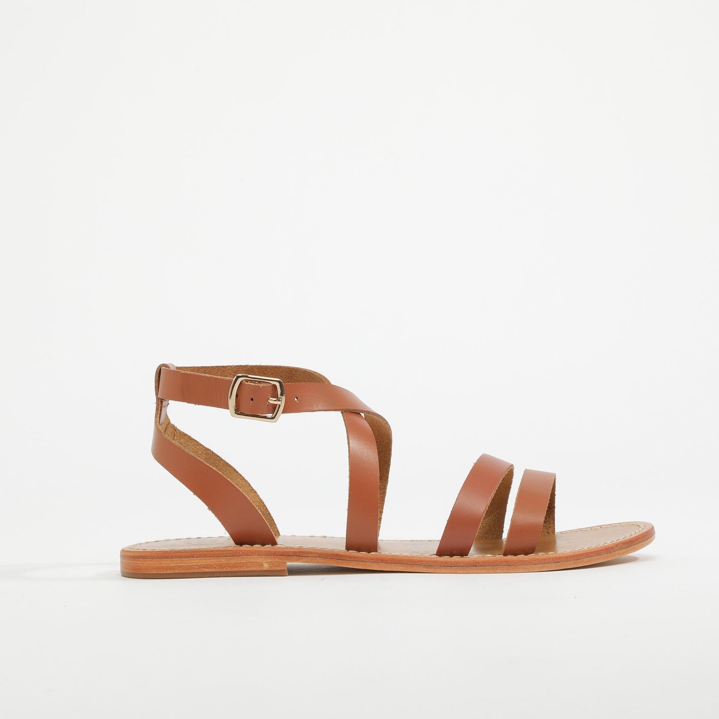 LUNARIA sandales en cuir camel