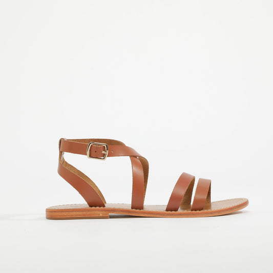 LUNARIA sandales en cuir camel