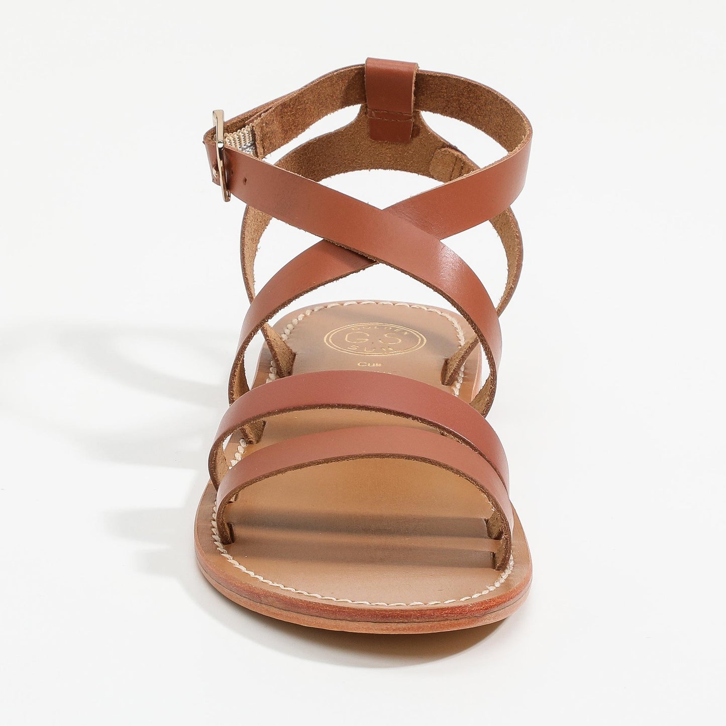 LUNARIA sandales en cuir camel