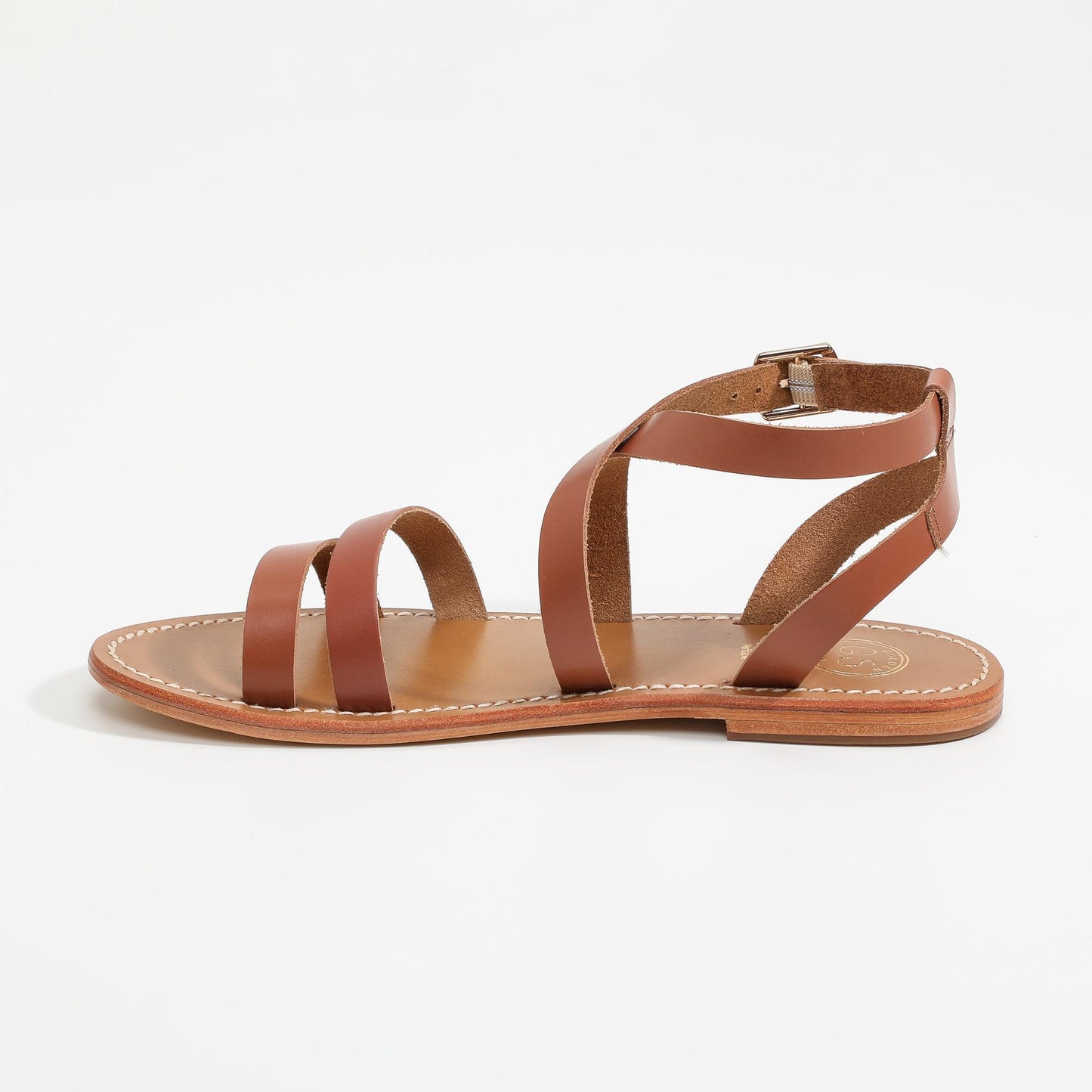 LUNARIA sandales en cuir camel