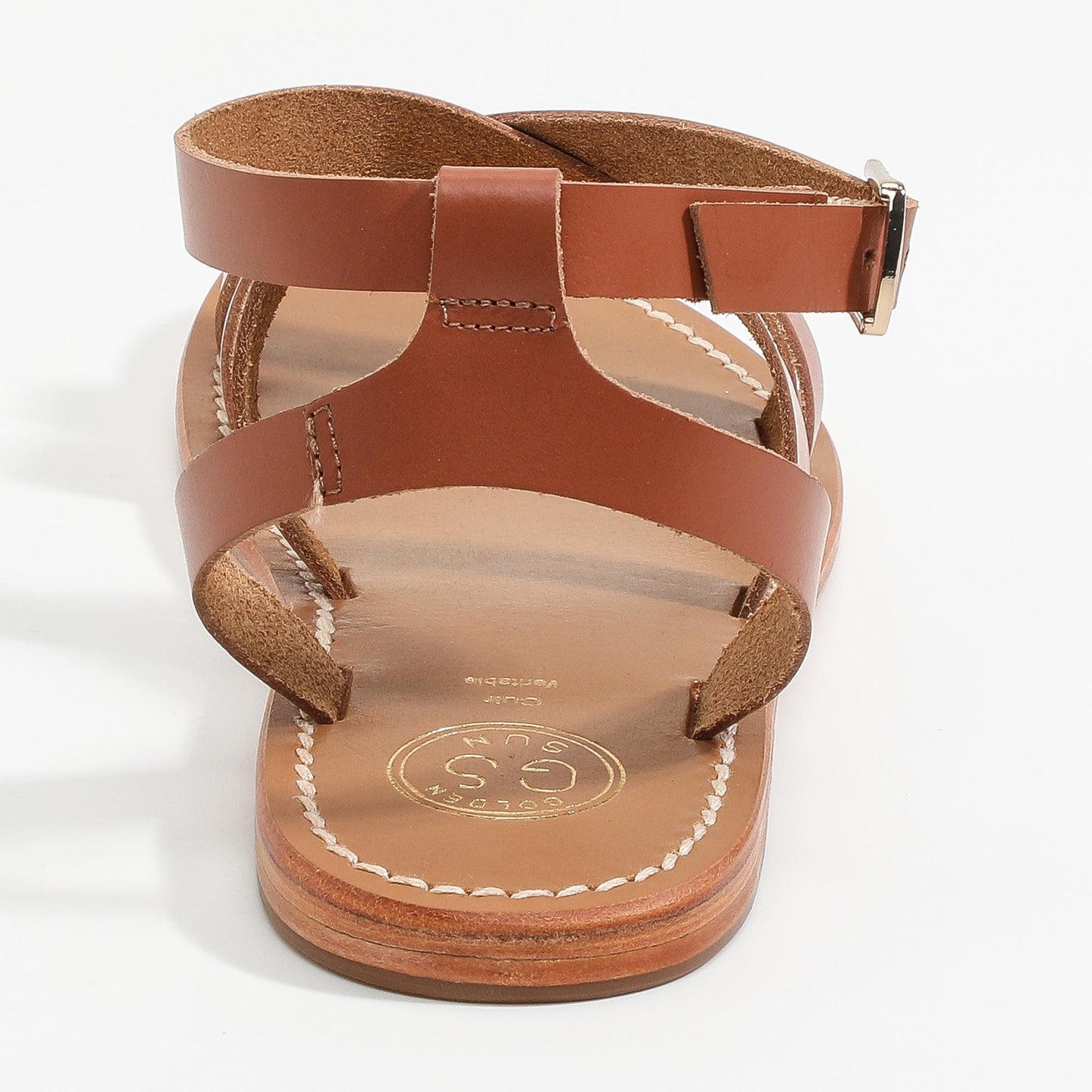 LUNARIA sandales en cuir camel