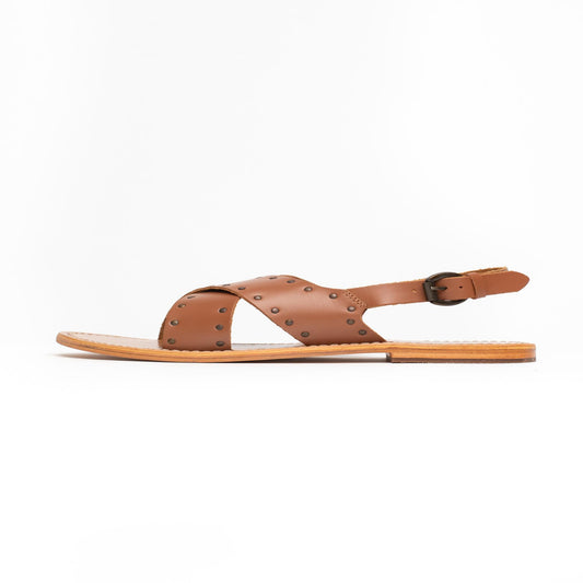 MARIPOSA sandales en cuir camel