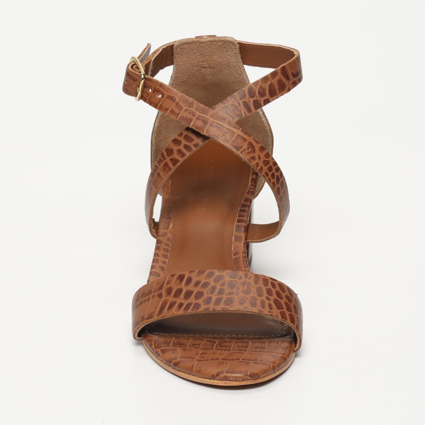 MATIS sandales en cuir tan croco