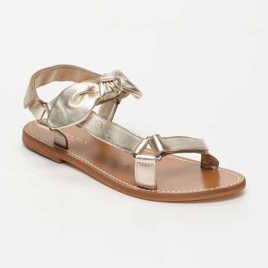 MAYA sandales en cuir platinium