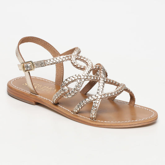 MELRES sandales en cuir gold
